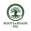 Roots & Roads HQ logo featuring a stylized green tree inside a circular road emblem, symbolizing global cultural connection, integration, and community building.
